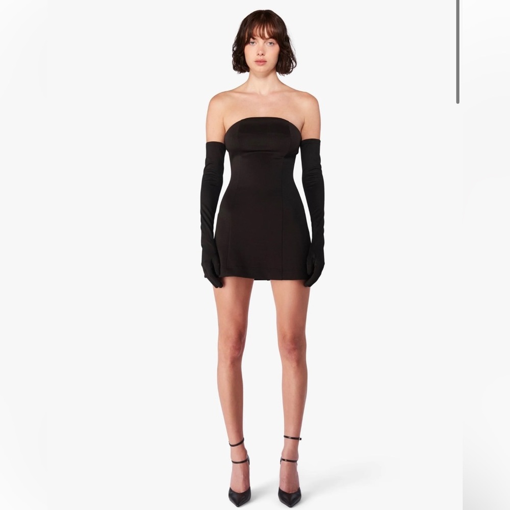 Miscreants - Cupid Dress and Gloves - Black Scuba - UK10